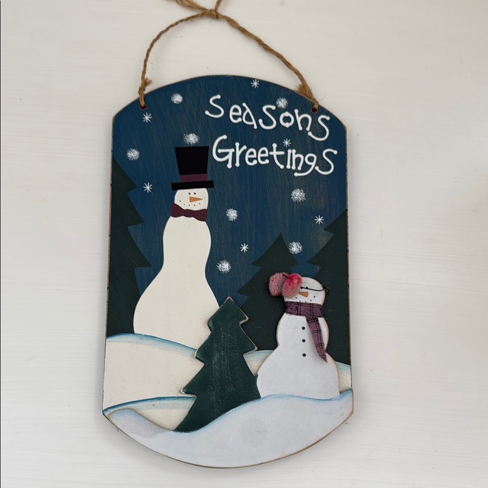 Holiday Snowman Wall Hanging Decor